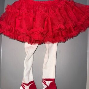 The Children's Place Red Tutu with White Tights